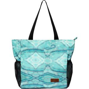 Floral Tote Bag Large Shoulder Bag with Multi Pockets for Gym Travel Beach